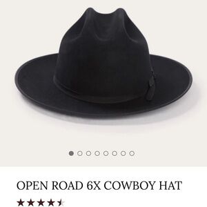 STETSON OPEN ROAD 6X COWBOY HAT - UNISEX - BLACK